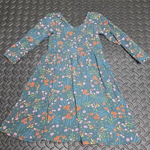 Alice + Ames Girls Teal Floral Long Sleeve Ballet Twirl Dress Size 6